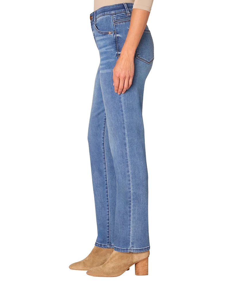 Democracy Petite High Rise Straight Leg Jeans