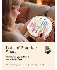 Gnuadz Classic Embroidery Stitches Practice Kit Beginner Adults Hand Learning