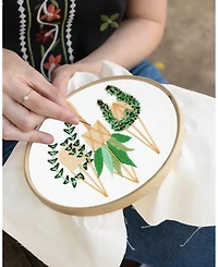Gnuadz 3 sets Embroidery Kit Beginners Needlepoint Cross Stitch Diy Floral Pattern Hoop Thread Pothos Series