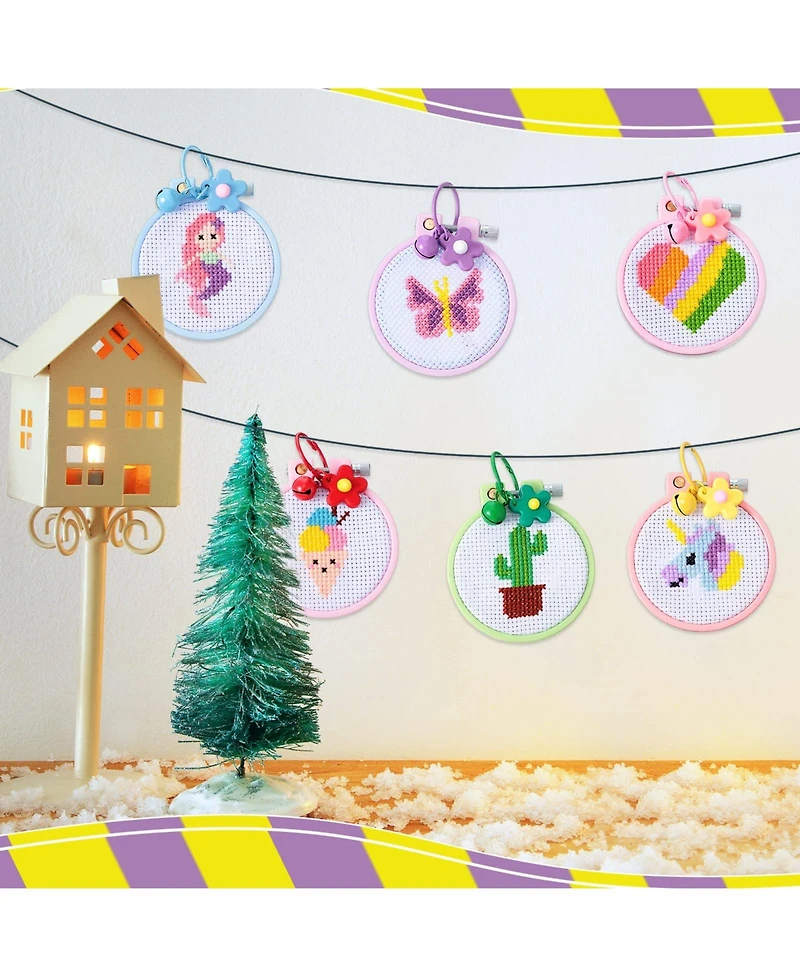 Gnuadz 6 Sets Cross Stitch Kits Beginners Embroidery Needlepoint Starters Practice Sets