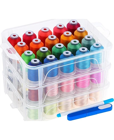 Gnuadz 60 Colors Embroidery Machine Thread Storage Box Sewing Kit