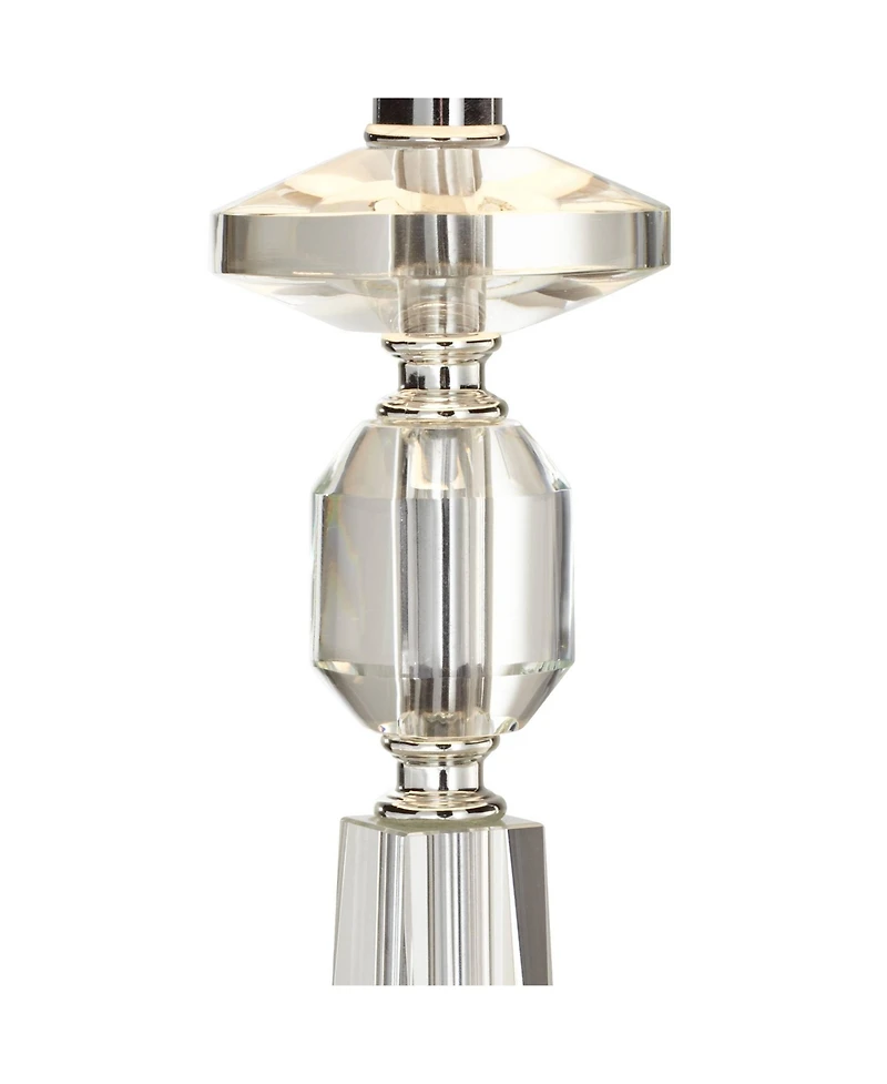 Vienna Full Spectrum Aline Modern Table Lamp 26 1/2" High Crystal Column Drum Shade for Bedroom Living Room Bedside Nightstand Office Family