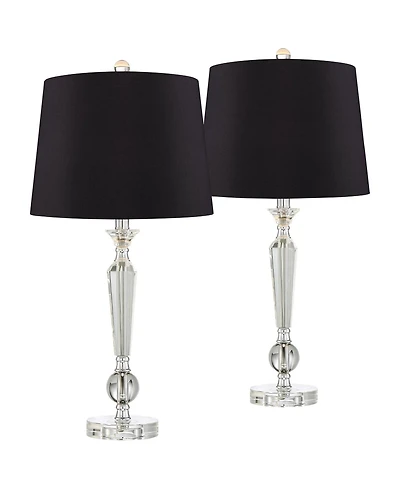 Vienna Full Spectrum Jolie Traditional Glam Table Lamps 26" High Set of 2 stick Clear Crystal Glass Shade for Bedroom Living Room Bedside