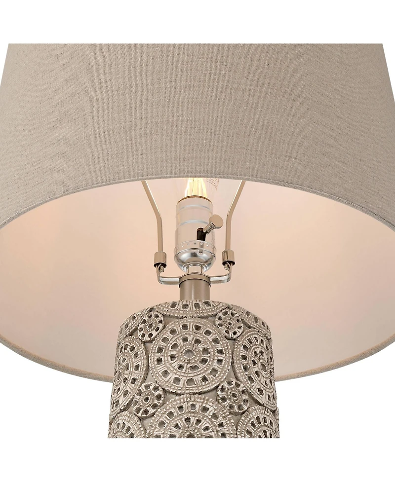 360 Lighting Lavinia 24 1/2"H Carved Stone Motif Table Lamp Set of 2 with Dimmer