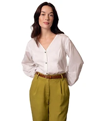 Celtic & Co. Women's V Neck Button Through Blouse