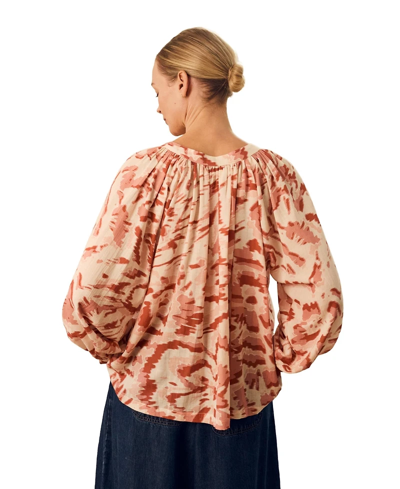 Celtic & Co. Women's Long Sleeve Tie Neck Swing Shirt