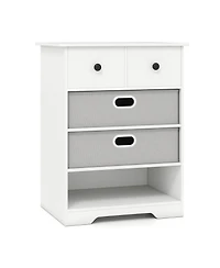 Slickblue 4-Drawer Storage Dresser with Open Shelves Modern Design