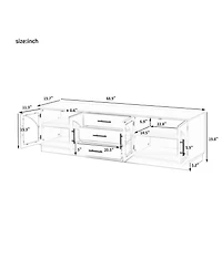 Rainsken Symmetrical Tv Stand for TVs Up to 75 Media Console with 3 Drawers and Adjustable Shelves for Living Room