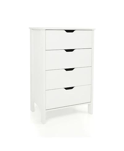 Slickblue 4-Drawer Nightstand Dresser Solid Wood with Anti-Tip Device