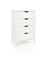Slickblue 4-Drawer Nightstand Dresser Solid Wood with Anti-Tip Device