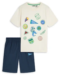 Scotch & Soda Boys' 8-16 Short-Sleeve T-Shirt and Shorts, 2-Piece Set
