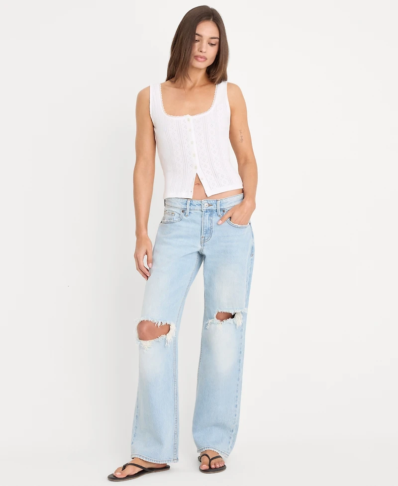 Good American Women's Pointelle Square-Neck Tank Top
