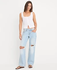 Good American Women's Pointelle Square-Neck Tank Top