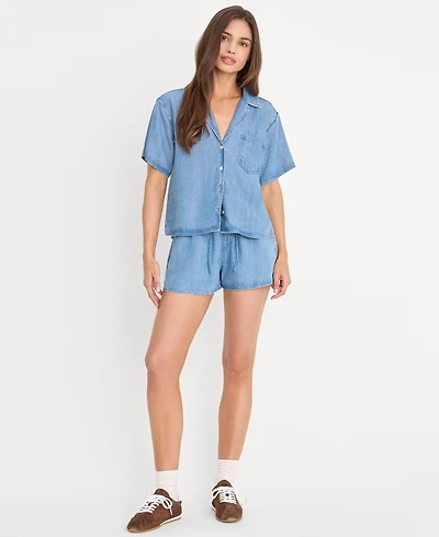 Good American Women's Pull-On Denim Shorts