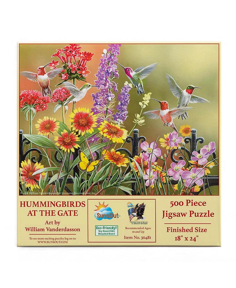 SunsOut Hummingbirds at the Gate 500 piece Jigsaw Puzzle for Adults