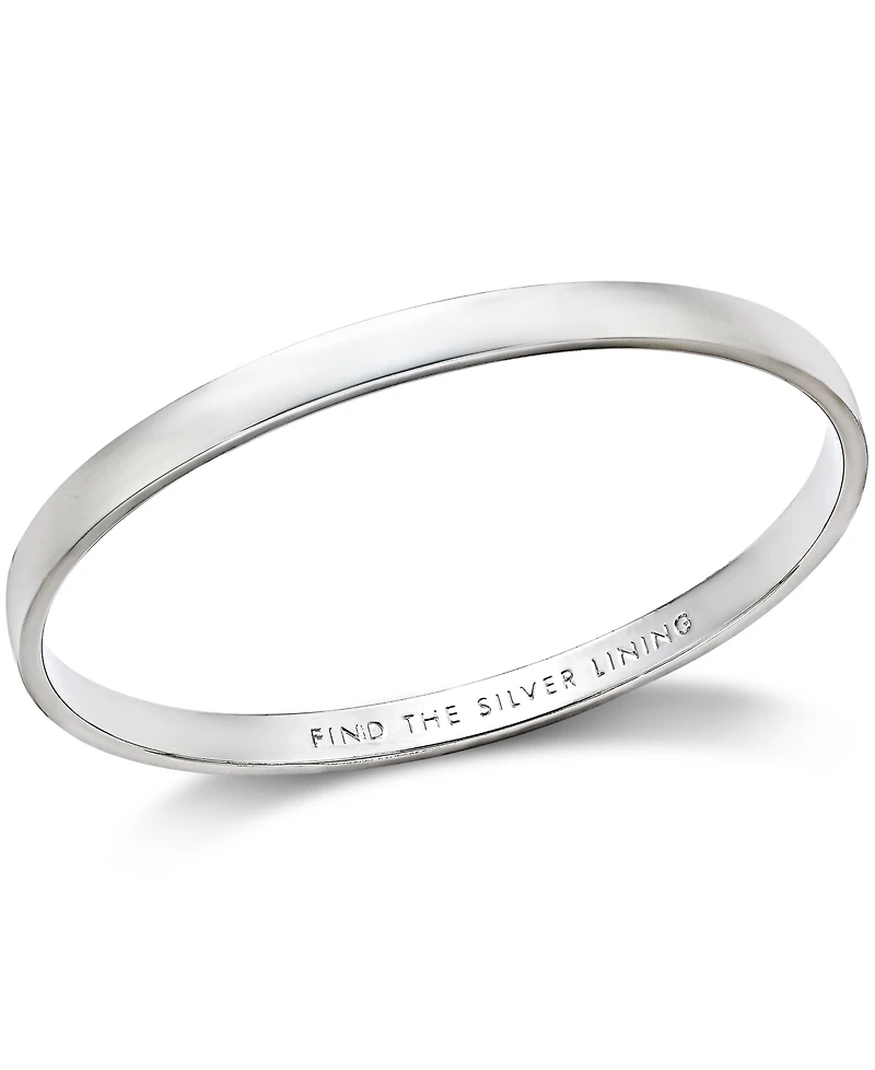 Kate Spade New York Silver-Tone "Find The Silver Lining" Message Bangle Bracelet