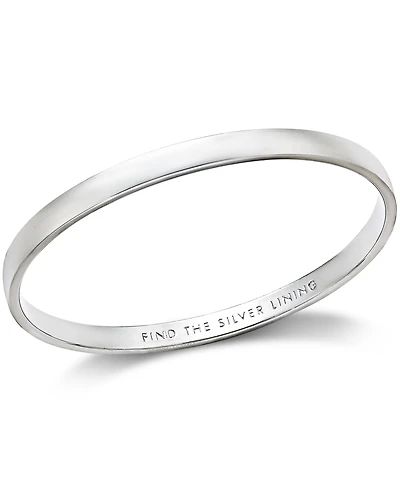 Kate Spade New York Silver-Tone "Find The Silver Lining" Message Bangle Bracelet