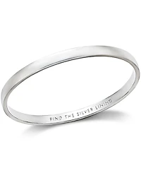 Kate Spade New York Silver-Tone "Find The Silver Lining" Message Bangle Bracelet