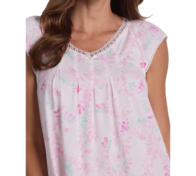 Miss Elaine Women's Printed V-Neck Nightgown