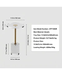Sugift Clear Acrylic End Table, Round Side Table with Solid Base, 11.9 x 11.9 Inch