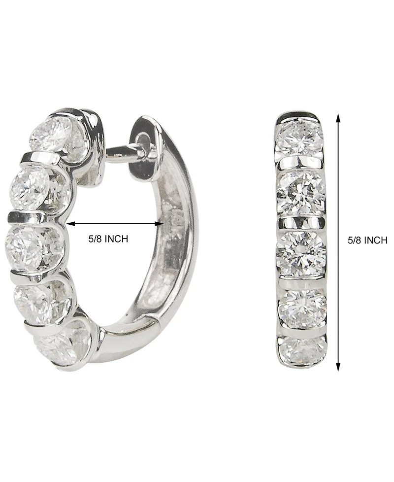Diamond Hoop Earrings in 14k White Gold (1-1/2 ct. t.w.)
