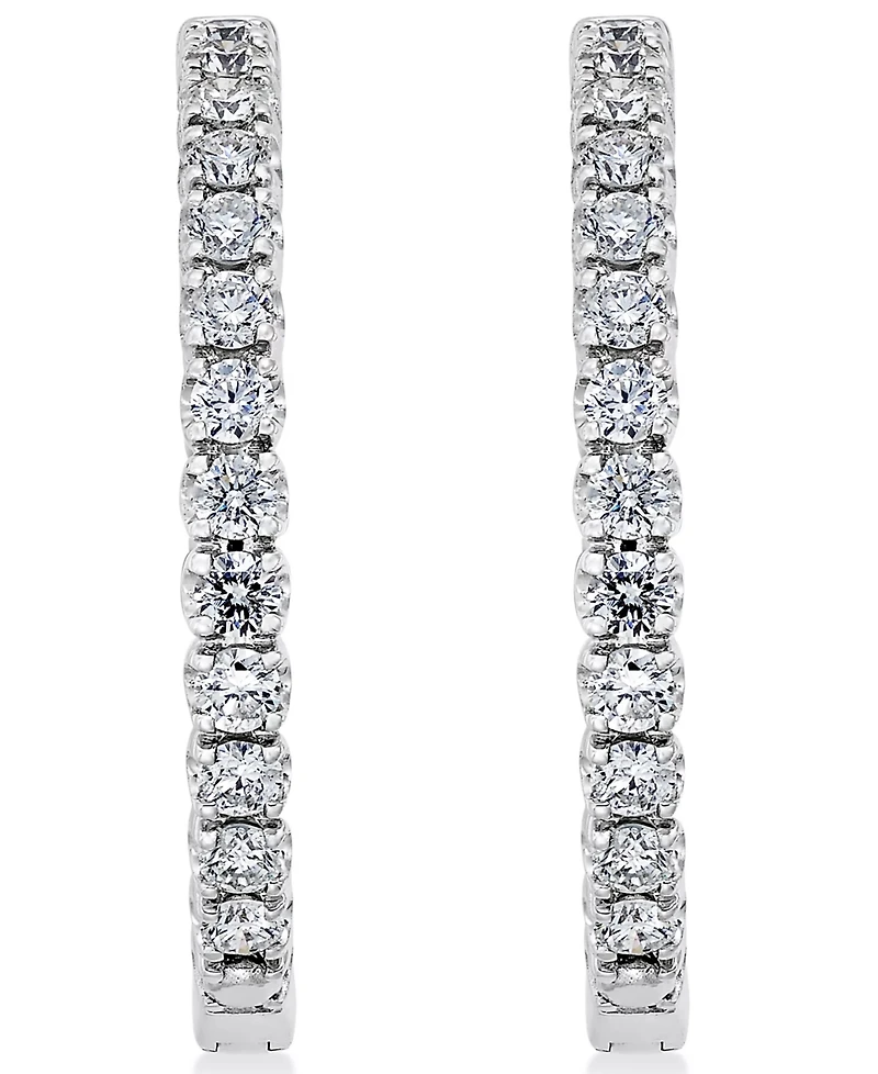Diamond In-and-Out Hoop Earrings (3 ct. t.w.) in 14k White Gold
