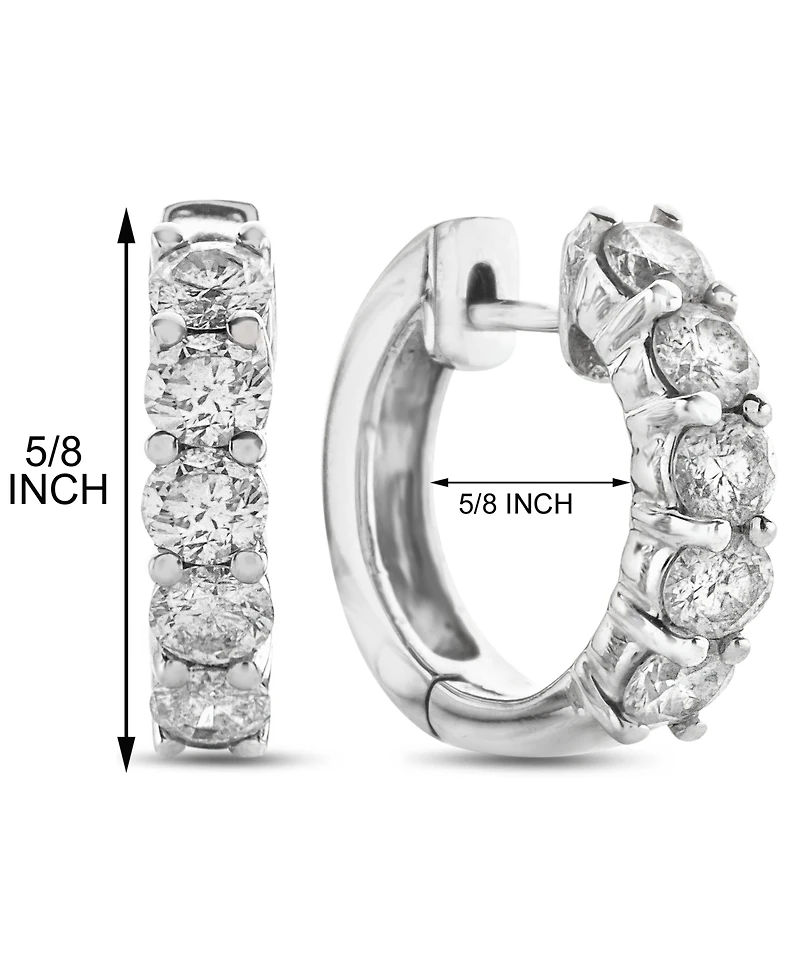 Diamond Hoop Earrings in 14k White Gold (1-1/2 ct. t.w.)