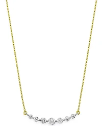 Diamond Graduated Bar Statement Necklace (1 ct. t.w.) in 14k Gold & White Gold, 16" + 2" extender