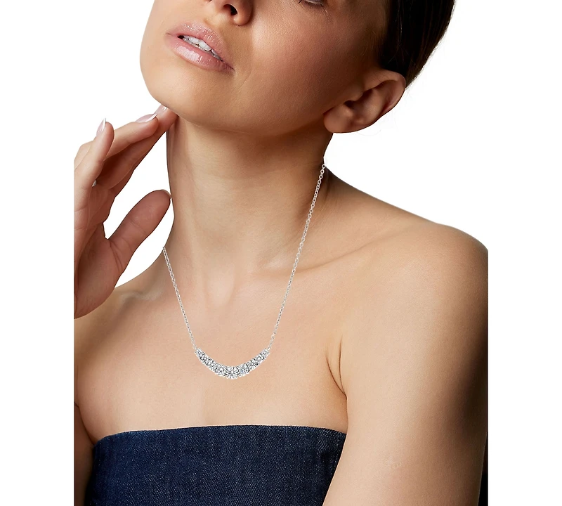 Diamond Curve Statement Necklace (1 ct. t.w.) in 14k White Gold