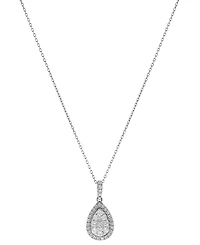 Diamond Teardrop Cluster Halo Pendant Necklace (5/8 ct. t.w.) in 14k Gold or 14K White Gold