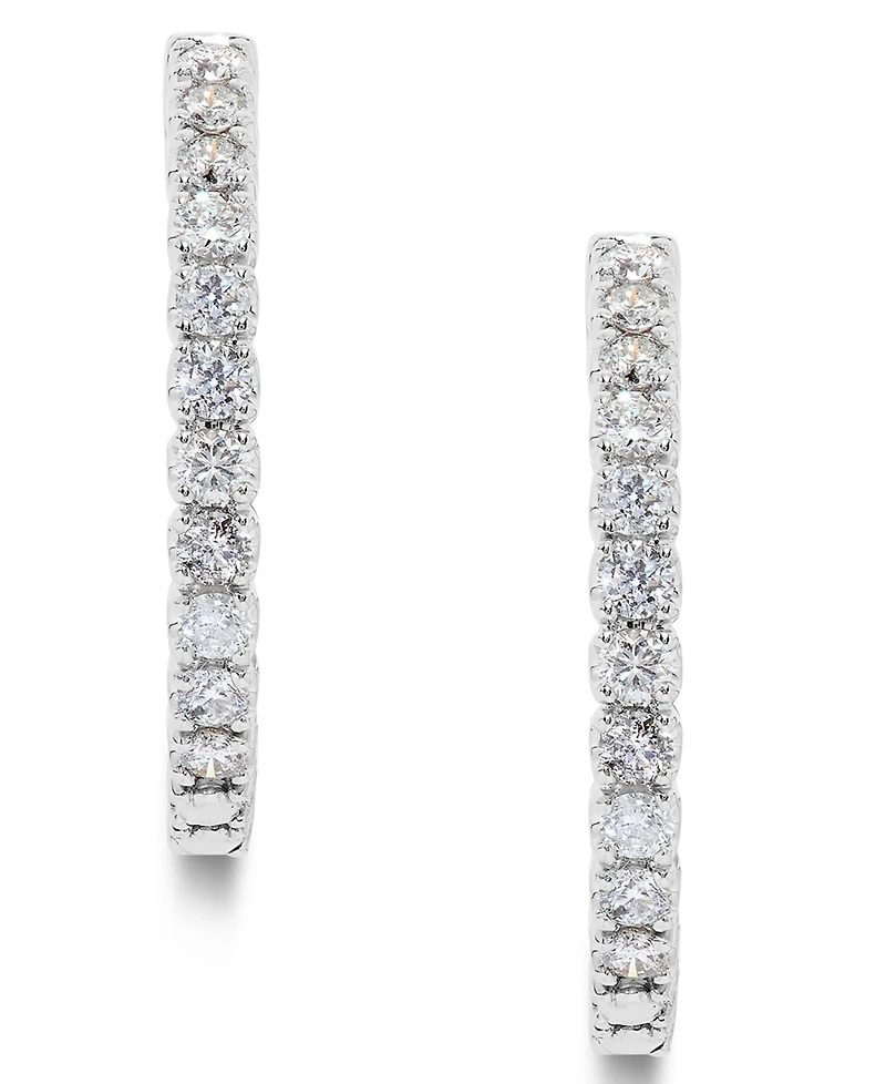 Diamond Inside Out Hoop Earrings (1-1/2 ct. t.w.) in 14k White Gold