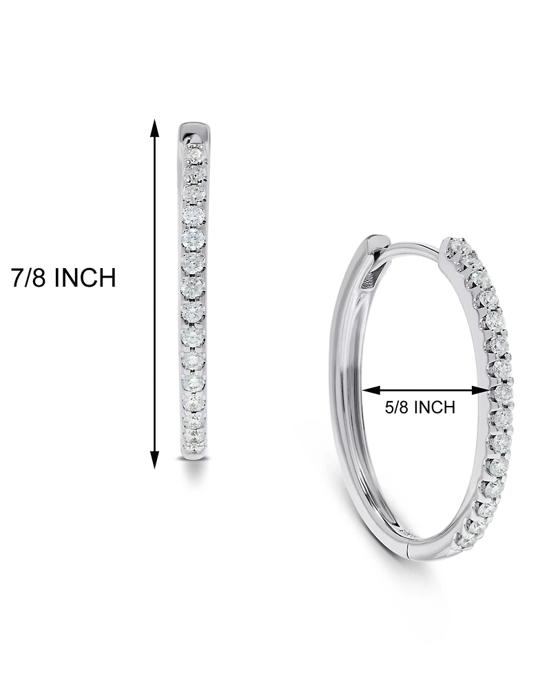 Diamond Hoop Earrings (1/3 ct. t.w.) in 14k White Gold