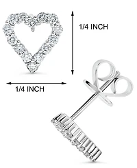 Diamond Heart Stud Earrings (1/2 ct. t.w.) in 14k White Gold