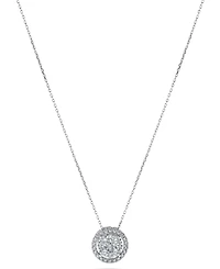 Diamond Halo Cluster 18" Pendant Necklace (1/2 ct. t.w.) in 14k White Gold
