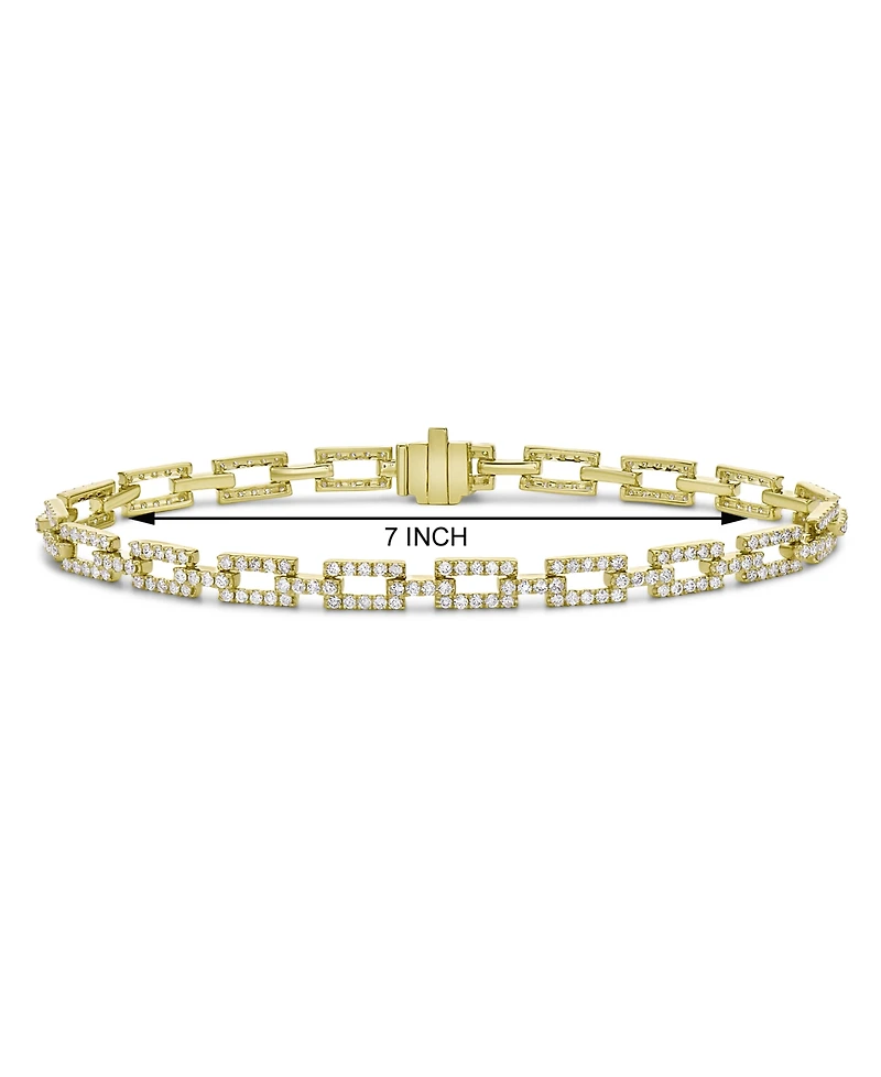 Diamond Square Link Bracelet (2 ct. t.w.) in 14k Gold or 14k White Gold