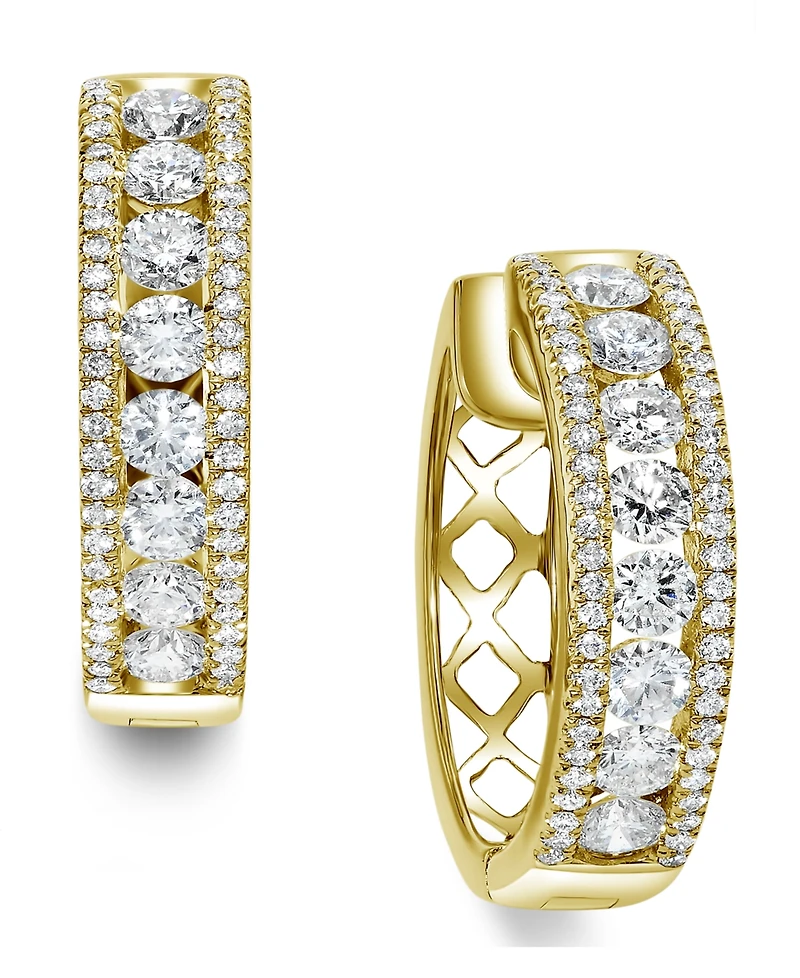 Diamond Openwork Hoop Earrings (1/2 ct. t.w.) in 14k Gold