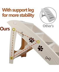 Zeny Folding Dog Stairs, Portable Indoor/Outdoor Pet Steps for Bed, Couch, Car, Pet Stairs for Small Pet Dog/Cat