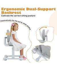 Gouun Padded Children Study Chair with Double Back Support and Adjustable Height