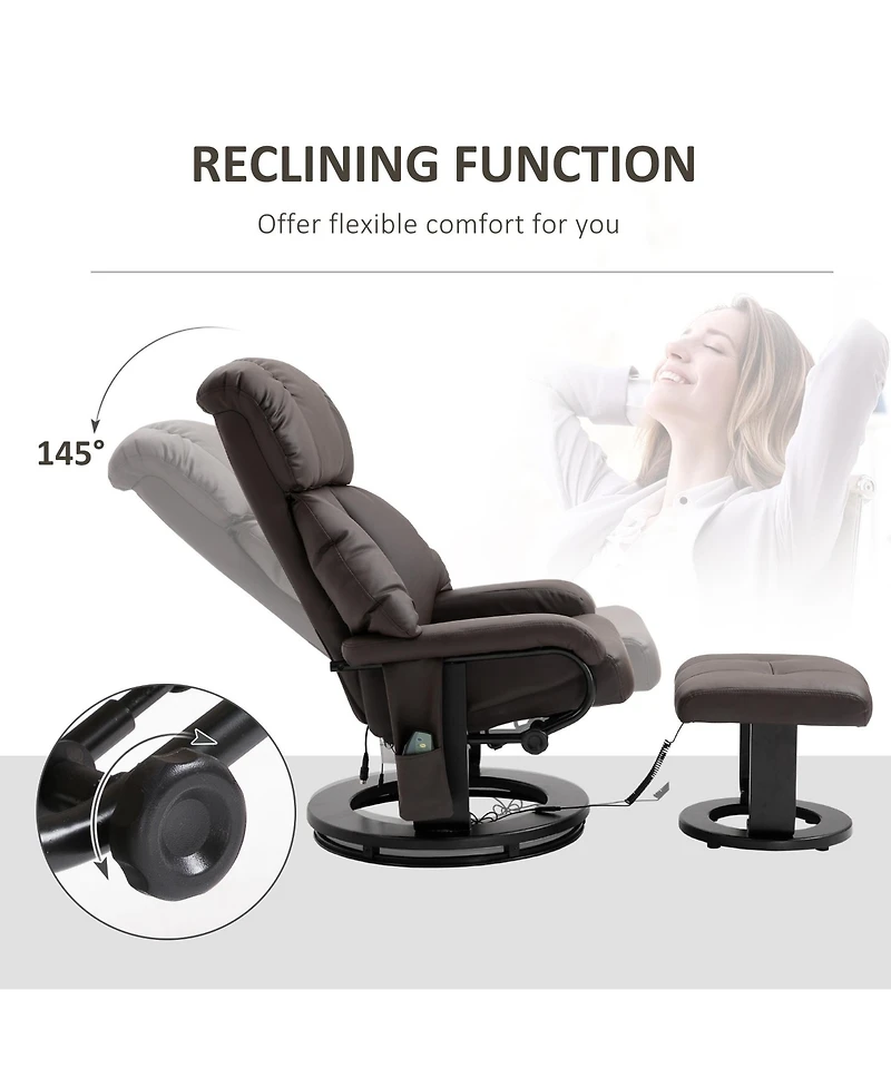 Boyel Living Massage Recliner Chair with Footstool 360degree(s) Swivel Manual Reclining Comfortable and Adjustable