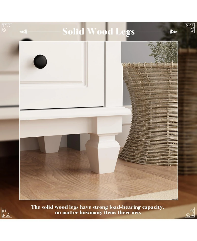 Famapy Modern 6-Drawers Wood Chest of Drawer Dresser, bedroom nightstand, wooden end table