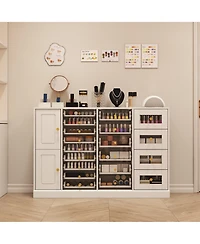 Famapy 19 Drawers Dressers, Nail Table, Makeup Table, Cosmetics Counter