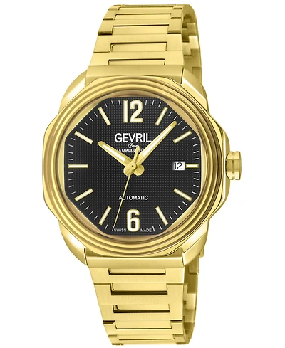Gevril Men's Roosevelt Swiss Automatic Ip Bracelet Watch