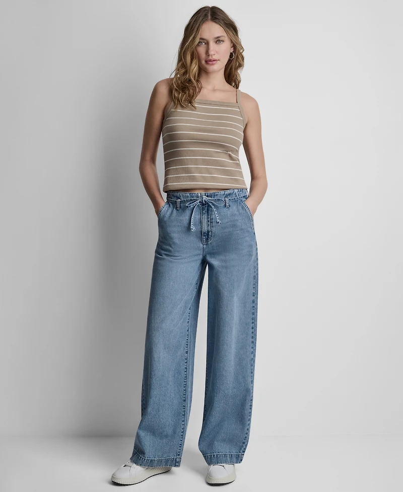 Dkny Jeans Women's High-Rise Wide-Leg Trousers
