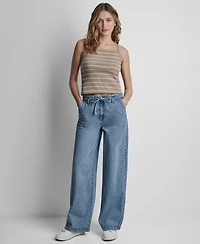 Dkny Jeans Women's High-Rise Wide-Leg Trousers