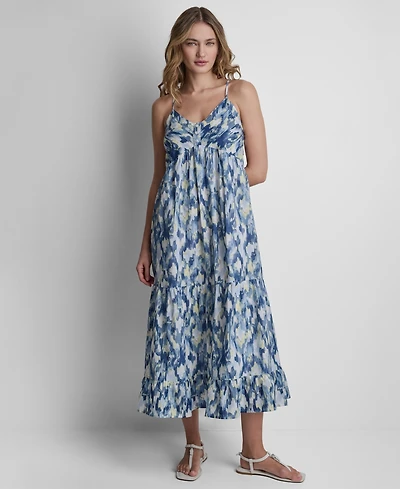 Dkny Jeans Women's V-Neck Tiered Tank Dress