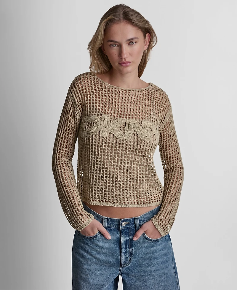 Dkny Jeans Women's Long-Sleeve Boat Neck Sweater