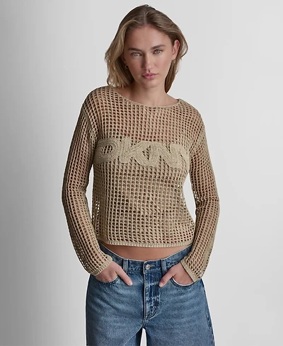 Dkny Jeans Women's Long-Sleeve Boat Neck Sweater