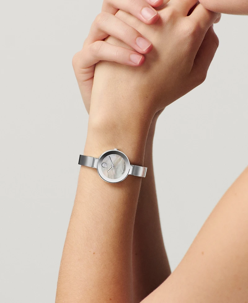 Movado Women's Bold Bangle Swiss Quartz Stainless Steel Watch, 28mm