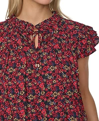Tommy Hilfiger Women's Peplum Flutter-Sleeve Pull-On Blouse
