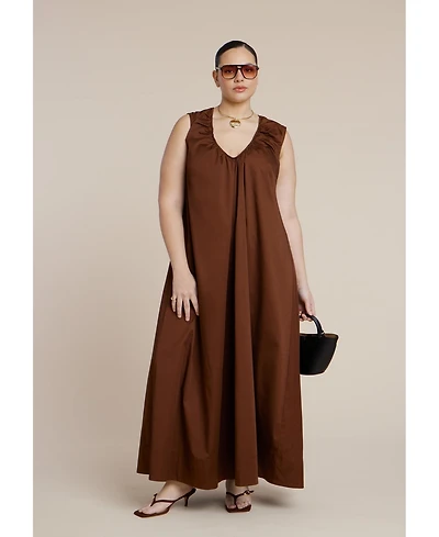 Eloquii Women's Shirred Neckline Tank Dress